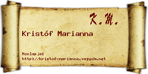 Kristóf Marianna névjegykártya