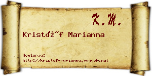 Kristóf Marianna névjegykártya
